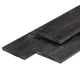 Grenen plank 1,6 x 14 x 180 cm gedroogd, zwart gespoten en geschaafd met 4 ronde hoeken