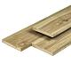 Grenen plank 1,6 x 14,0 x 500 cm, vers, groen geïmpregneerd, geschaafd, 4 ronde hoeken, PEFC