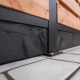 Hardhouten onderplaat t.b.v. H-gleufpaalsysteem, 3 x 20 x 185,5 cm, zwart gedompeld