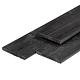 Grenen plank 1,6 x 14 x 300 cm, vers, zwart gespoten, geschaafd, 4 ronde hoeken, FSC
