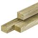 Grenen regel 4,4 x 6,8 x 240 cm, vers, groen geïmpregneerd, geschaafd, 4 ronde hoeken, PEFC