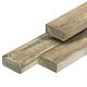 Grenen regel 4,4 x 9,5 x 400 cm, vers, groen geïmpregneerd, geschaafd, 4 ronde hoeken, FSC