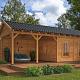 Overkapping Hamar L Type 11 Douglas gedroogd potdekselplank blank – luxe buitenverblijf met natuurli