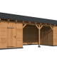 Overkapping Hamar L Type 12 Douglas gedroogd potdekselplank blank – luxe buitenverblijf met natuurli
