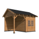 Overkapping Hamar L Type 3 Douglas gedroogd potdekselplank blank – luxe buitenverblijf met natuurlij