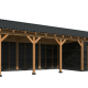 Overkapping Hamar L Type 10 Douglas gedroogd potdekselplank zwart – moderne en duurzame tuinoverkapp