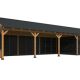 Overkapping Hamar XL Type 10 Douglas gedroogd potdekselplank zwart – ruime en luxe buitenoverkapping