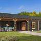 Overkapping Hamar XL Type 11 Douglas gedroogd potdekselplank zwart – ruime en luxe buitenoverkapping