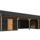Overkapping Hamar XL Type 12 Douglas gedroogd potdekselplank zwart – ruime en luxe buitenoverkapping