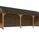 Overkapping Hamar XL Type 6 Douglas gedroogd potdekselplank blank – ruime en luxe buitenoverkapping