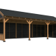 Overkapping Hamar XL Type 6 Douglas gedroogd potdekselplank zwart – ruime en luxe buitenoverkapping