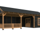 Tuinhuis met overkapping Hamar XL, Type 7 Douglas Gedroogd Potdekselplank zwart