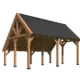 Kapschuur Billund XL, Basispakket Red Class Wood 605 x 460 cm – ruime en robuuste overkapping