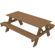NewTechWood picknicktafel, bladmaat 180 x 70 cm, Teak