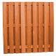 Hardhouten geschaafd plankenscherm 20-planks 14 mm, recht verticaal, 180 x 180 cm, betonsysteem.