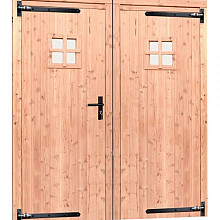 Douglas dubbele 1-ruits deur inclusief kozijn, 168 x 201 cm, kleurloos geïmpregneerd.