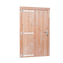 Douglas enkele deur inclusief kozijn extra breed en hoog, linksdraaiend, 119 x 209 cm, onbehandeld.