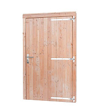 Douglas enkele deur inclusief kozijn extra breed en hoog, rechtsdraaiend, 119 x 209 cm, onbehandeld.