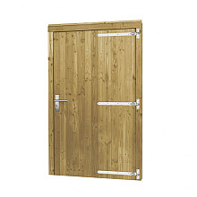 Douglas enkele deur inclusief kozijn extra breed en hoog, rechtsdraaiend, 110 x 214,5 cm, groen geïmpregneerd.