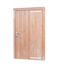 Douglas enkele deur inclusief kozijn extra breed en hoog, rechtsdraaiend, 110 x 214,5 cm, kleurloos geïmpregneerd.