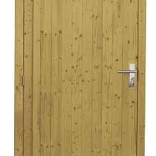 Vuren enkele dichte deur extra breed inclusief kozijn, linksdraaiend, 112 x 201 cm, groen geïmpregneerd.