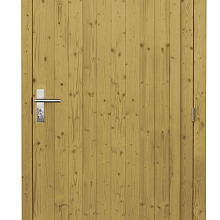 Vuren enkele dichte deur extra breed inclusief kozijn, rechtsdraaiend, 112 x 201 cm, groen geïmpregneerd.