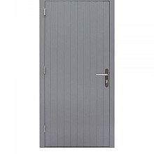 Hardhouten enkele dichte deur Prestige, linksdraaiend, 109 x 221 cm, grijs gegrond.