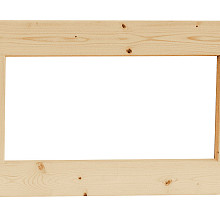 Vuren vast raam met helder glas, 71,2 x 43,8 cm, onbehandeld.