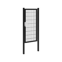 Hillfence metalen enkele poort Premium-line inclusief slot, 100 x 180 cm, zwart.