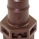 Rain Bird Overgangsstuk kunststof 3/4" x 17 mm buitendraad x barbed 3,5bar bruin type XFF17