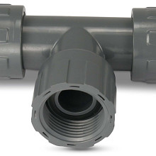 Rain Bird Verdeelstuk PVC 1" binnendraad x buitendraad x buitendraad 10bar grijs type RB1303-010