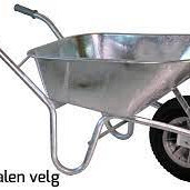 Kruiwagen HUMMER gegalv. 85 L rondneus + metalen velg