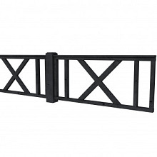 Douglas hekwerk type D met kruis 328,5 x 73 cm, zwart geïmpregneerd.