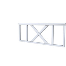 Vuren hekwerk type A met kruis 178,5 x 73 cm, lichtgrijs gespoten.