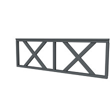 Vuren hekwerk type B met kruis 228,5 x 73 cm, antraciet gespoten.
