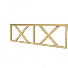 Vuren hekwerk type B met kruis 228,5 x 73 cm, groen geïmpregneerd.