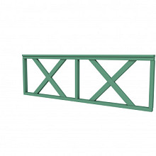Vuren hekwerk type B met kruis 228,5 x 73 cm, jungle groen gespoten.