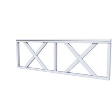 Vuren hekwerk type B met kruis 228,5 x 73 cm, lichtgrijs gespoten.