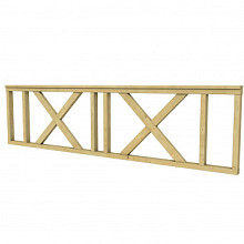 Vuren hekwerk type C met kruis 278,5 x 73 cm, groen geïmpregneerd.