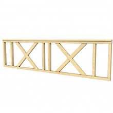 Vuren hekwerk type C met kruis 278,5 x 73 cm, kleurloos geïmpregneerd.