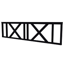 Vuren hekwerk type C met kruis 278,5 x 73 cm, zwart gespoten.