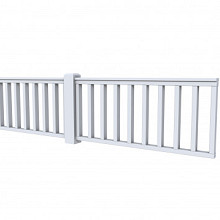 Vuren Hekwerk type D 328,5 x 73 cm, lichtgrijs gespoten.