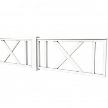Vuren hekwerk type D met kruis 328,5 x 73 cm, wit gespoten.