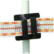 Klikisolatoren, zwart, voor draad & lint tot 20 mm. Voor ronde palen van 10 mm