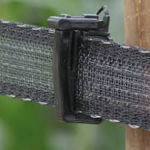 Lint, zwart versterkt, 200 mtr 40 mm, 0,50 mm PE + 16*0,20 RVS/INOX + 2*0,30 Cu