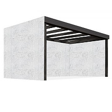 Overkapping Flatroof Version C Met rond overstek 600x400 glas (Ral*)