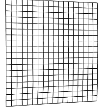 Gaaspaneel met maas 10 x 10 cm stekloos, verzinkte draad, 180 x 180 cm, zwart geplastificeerd.