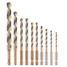 10-delige metaalboren Black & Gold HEX in TOUGH CASE