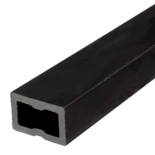 Aluminium onderbalk t.b.v. dekdelen, 3 x 5 x 400 cm, zwart RAL 9005.