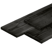 Douglas fijnbezaagde potdekselplank 2,2 x 20 x 500 cm, Zwart gespoten.